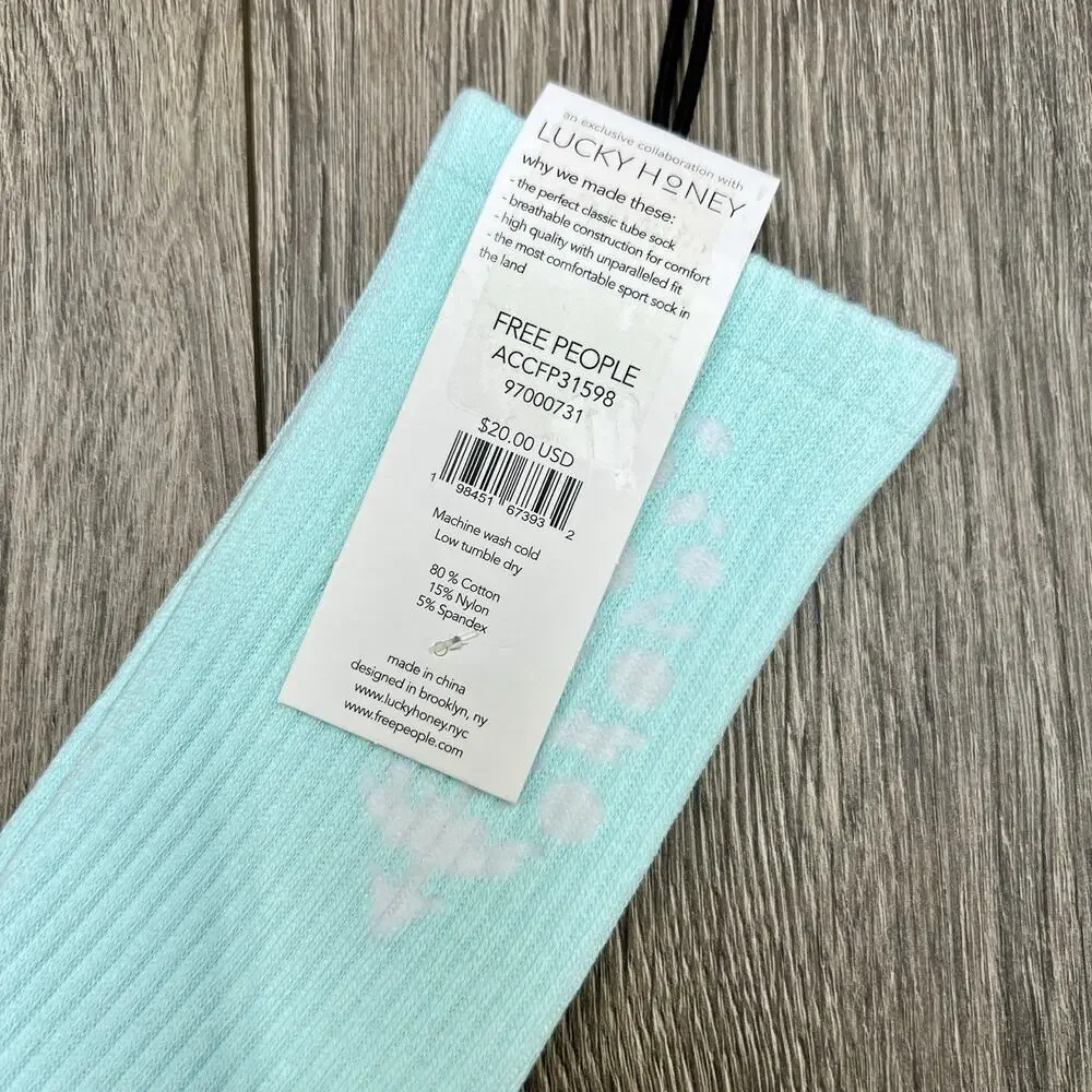 2 Pack Free People FP Movement Last Lap Tube Socks Lucky Honey Orange Green